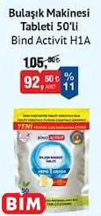 BİND ACTİVİT H1A BULAŞIK MAKİNESİ TABLETİ 50’Lİ